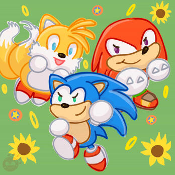sonic, tails, and knuckles